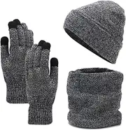 [Generic] Gloves Scarf Hat Set For Teen Girls Women&Men Autumn Winter Warm Wool Hat Scarf Gloves Three Scarf Hat Set Women
