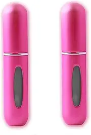 2PCS 5ML Portable Mini Refillable Empty Perfume Spray Bottles, JR Joyreap Travel Atomizer Scent Aftershave Spray Bottle Easy Pump to Fill (Rose Red)