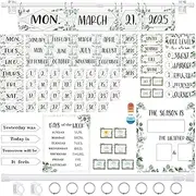Fullhawl Classroom Calendar Cutouts Bulletin Board Set Flip Calendar Set and Voice Level Poster with Weather Chart & Seasons, Teacher Must Haves for Classroom Elementary & Preschool (Leaves)