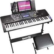RockJam 61-Key Electronic Keyboard SuperKit with Stand, Stool, Headphones & Power Supply