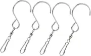 4pcs Stainless Steel Swivel Hooks for Outdoor Bird Feeders Wind Spinners Heavy Duty Rotating Hooks for Garden Decorations
