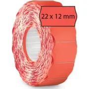7500 x Genuine Meto Price Gun Labels 22 x 12 mm Removable Bright Orange