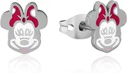 [Disney] Women's Minnie enamel studs Stud Earrings, Silver, 1CM