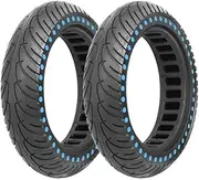 MCMATUTKEQ 8.5 Inch Solid Tire Fit For Xiaomi M365 1S Pro Electric Scooter Damping Rubber Shock Absorber Tyre 8.5'' Honeycomb Replacement Wheel(2 pieces blue)
