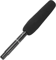 Generic Condenser Interview Microphone, Cardioid Condenser Interview Microphone with Anti Wind Foam Cap, Wireless Lightweight Mic for DSLR Camera, Phone, Camcorders