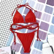 [JIMINISO] Sexy Brazilian Thong Bikini Swimwear Women 2019 Bandage Solid Swimsuit Micro Bikini Set Summer Beachwear Swim Suit