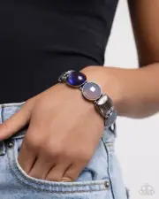 Paparazzi Jewelry Accessories - Glassy Generosity - Blue Bracelet - NEW!!