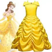 Girls Belle Princess Dress Costume Cosplay Kids Belle Birthday Book Week Dress~