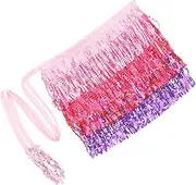 [NOLITOY] Shiny Tassel Skirt for Halloween Rave Dance Parties Sequin Fringe Costume Lightweight for Themed Events Shows