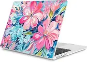 Mektron Compatible with M4 MacBook Air 15 inch Case 2025 A3241 2024 2023 M3 A3114 A2941 M2 Liquid Retina Display Touch ID, Plastic Hard Case & Keyboard Skin & Screen Protector - Hand-Painted Flowers