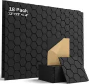 Soundproof Wall Panels, 18 Pack Sound Proof Foam Panels for Walls, Self Adhesive