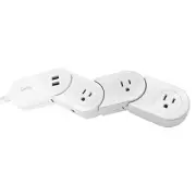 Quirky Pivot Power Desktop Flexible Surge Protector with Two USB Ports White