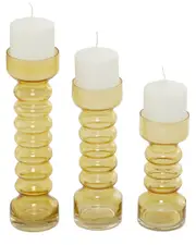 The Novogratz Set of 3 Bubble Pillar Candle Holders