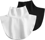 Ieron Pack of 2 Women's False Turtleneck Sweater Scarf Stand-Up Collar Half Turtleneck False Collar Neck Protection Floor Formation Inner Wear Cotton False Collar Half Coat Black White