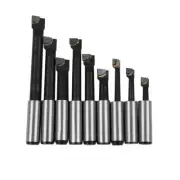 9Pcs Durable Hard Alloy Boring Bar Set Carbide Tipped Bars 12Mm For 2 Inch