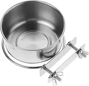 Generic Wall Mounted Dog Bowl Dog Bowls with Clamp Holder Pet Cages Small Cat Dish Snuffle Mat Dogs Kennel Dog Feeder Spaniel Cat Feeders Dog Puppy Water Bowl Stainless Steel Silver