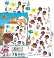 Disney Doc McStuffins Tattoos Bundle Pack ~ 75 Doc McStuffins Temporary Tattoos for Kids Party Supplies (Doc McStuffins Party Favors)