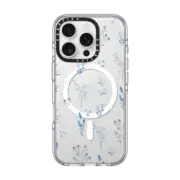 iPhone 16 Pro Clear Case MagSafe Compatible Small blue flowers