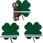 PsGreen Mini Clover Leaf Set of 3 Compatible with Tonie Figures, Toning Shelf, Tonie Extension, Expansion Shelf, Children's Room, Clover Leaves, Happiness