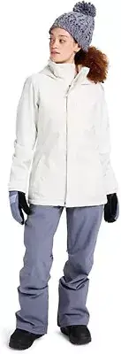 Burton V5714 Womens White Jet Set Hooded Jacket Size XL