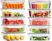 ZUNI 10 PCS Food Storage Containers with Lids Airtight (10 Lids &10 Containers), Plastic Meal Prep Containers for Home & Kitchen, BPA-Free, Leak Proof, Microwave/Dishwasher Safe with Labels & Pen