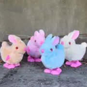 Plush Stuffed Bunny Toys Cartoon Jumping Rabbit Children's Baby Wind Up T.u.