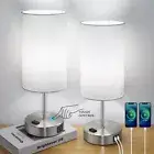 Set of 2 Touch Control Table Lamps with 2 USB Charging Ports&AC Outlet, 3-Way...