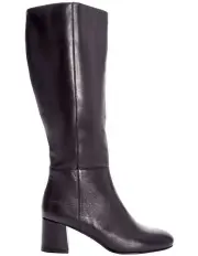 [Easy Steps] Debut Knee Boots in Black Leather