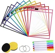 jojofuny 1 Set Dry Erase Bag Set Document Folders Dry Wipe Document File Storage Bags Document Holders File Bags Dry Erase Pocket Sleeves File Pocket Sleeves Job Ticket Holders PVC