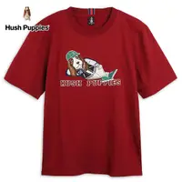 在飛比找Yahoo奇摩購物中心優惠-Hush Puppies T恤 男裝Q版棒球狗寬鬆短版T恤