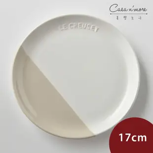 【法國LE CREUSET】 花蕾系列 餐盤 圓盤 17cm 棉花白/肉豆蔻