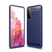MCC Slim Samsung Galaxy S21+ Plus 5G Carbon Fibre Soft Case Cover G996 [Dark Blue]
