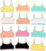 [Alyce Ives Intimates] Girls Cotton Cropped Cami Training Bra, Pack of 12