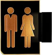 Ultra-Bright LED Ladies Mens Bathroom Sign,Wall Mount Double-Sided Luminous Toilet Sign, Edge Lighting, Acrylic Surface and Metal Base(A)