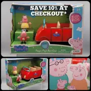 Peppa Pig - Peppa's Red Car 2 Exclusive Peppa & Mummy Pig Figures NEW / BOX WEAR