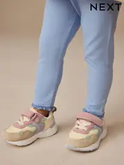 Multi Pastel Standard Fit (F) Elastic Lace Touch Fasten Trainers (E51946) | $48 - $55