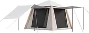 ASSYA 6-8 Person Inflatable Tent with Electric Air Pump, Comfortable Large Space Waterproof Breathable Camping Portable Folding Outdoor Warm House