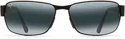 [Maui Jim] Men's and Women's Black Coral Polarized Rectangular Sunglasses