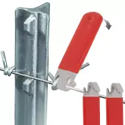 T-Post Clip Tool: Fence Wire Twisting and Fencing Tool with Red Rubber 2 red