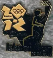 2012 London Olympic Torch Relay Isle of Man Games Mark Pin