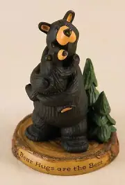 DEMDACO Bear Hugs Black Bear 5 x 3.5 Hand-cast Resin Figurine Sculpture