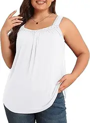 [TIANZHU] Plus Size Tank Tops for Women Summer Ladies Tops Plus Size Ladies Sleeveless Tanks XL-4XL