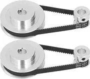 GT2 Synchronous Wheel, Elastic Aluminum Alloy Timing Pulley Energy Saving 2 Set High Transmission Accuray for Milling Machine for DIY Enthusiasts (8mm / 0.31in Bore)