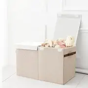 Large Toy Box Chest Storage, with Flip Top Lid, Collapsible Kids Storage Boxes, Container Bins for Childrens Toys, Playroom Organizers, 25"x13" x16" (Pink)