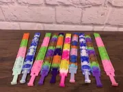 10-Pack Pop Fidget Bracelet Toys - Stress Relief, Party Favors, gift-colors Vary