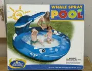 NEW INTEX WHALE SPRAY INFLATABLE POOL CHILD TODDLER 82" X 64" X 39" SPRINKLER