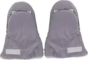 [Ipetboom] 1 Pair Separated Warm Pushchair Gloves Fleece Winter Gloves for Stroller Thick Fleece Lining for Cold Weather Grey