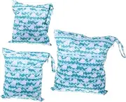 Abaodam 3Pcs Printed Diaper Storage Bag Versatile Wet Dry Pouch for Nursery Organization for Diapers and Clothes Easy to Clean Carry