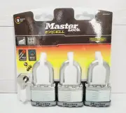 Master Lock Excell Padlocks Set of 3 - 2" 50mm Shackle Security Level 9 Same Key