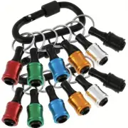 Bit Holder Keychain 12pcs - 1/4 inch Hex Shank Bit Holders - Quick Release De...